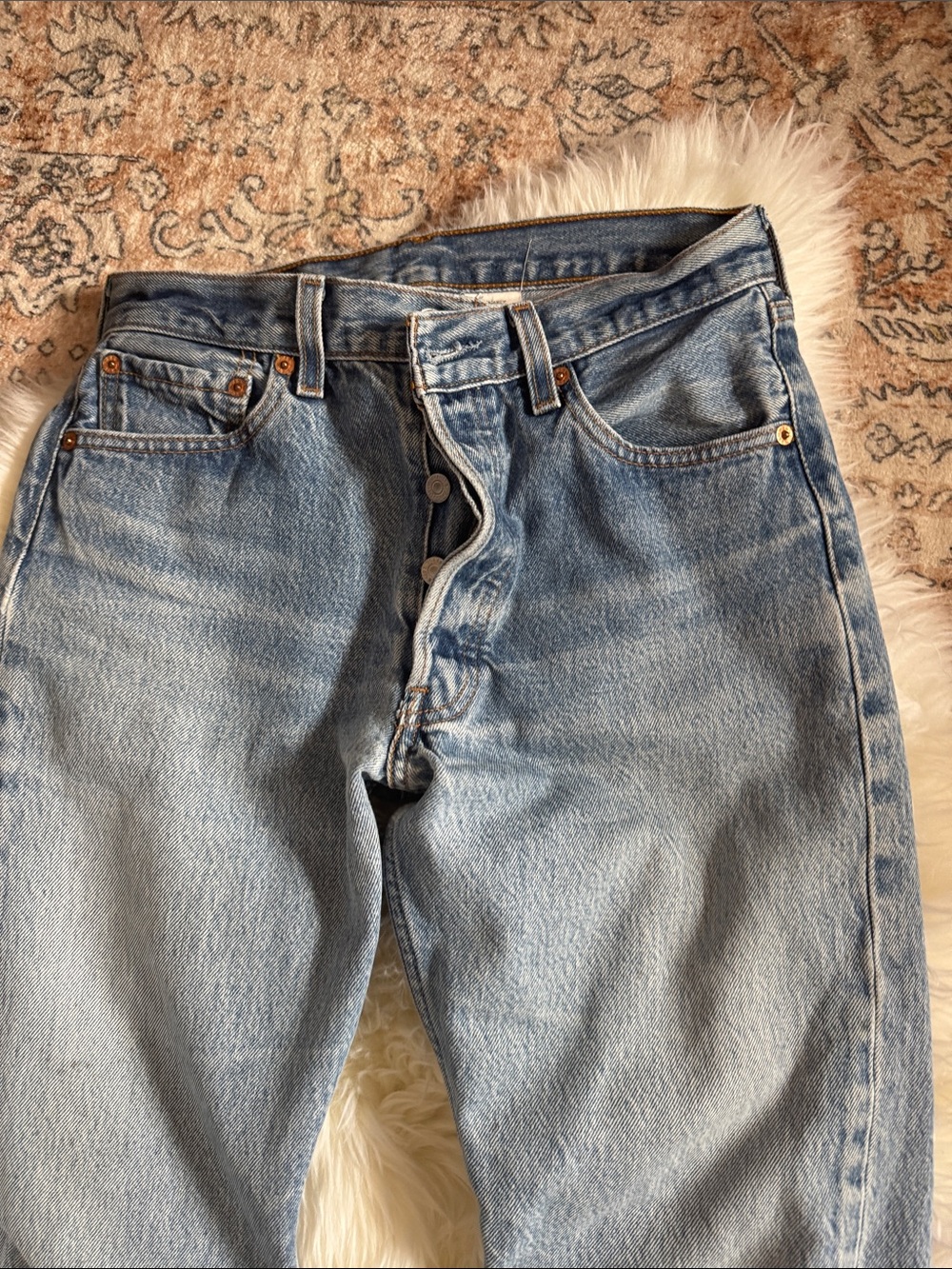 Levi's Light Blue Vintage 501s Straight Leg Jeans - Picture 7 of 13